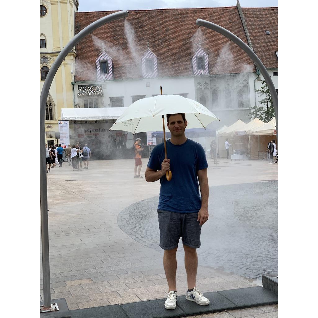 Braving the rain in Bratislava
