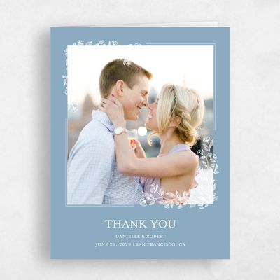 Blue Floral Wedding Thank You - Kalispell Photo