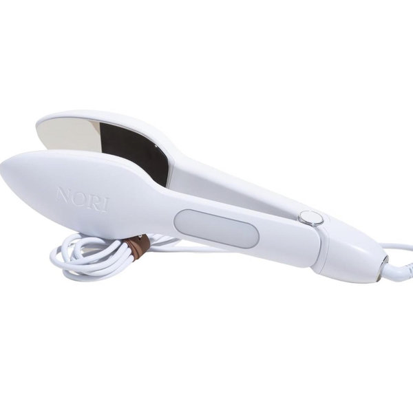Nori Press Travel Steam Iron - Handheld Iron With Optional Steam Feature - No Ironing Board Required - Easy to Use w/ 6 Fabric Settings - Removes Wrinkles - User Manual Included -White