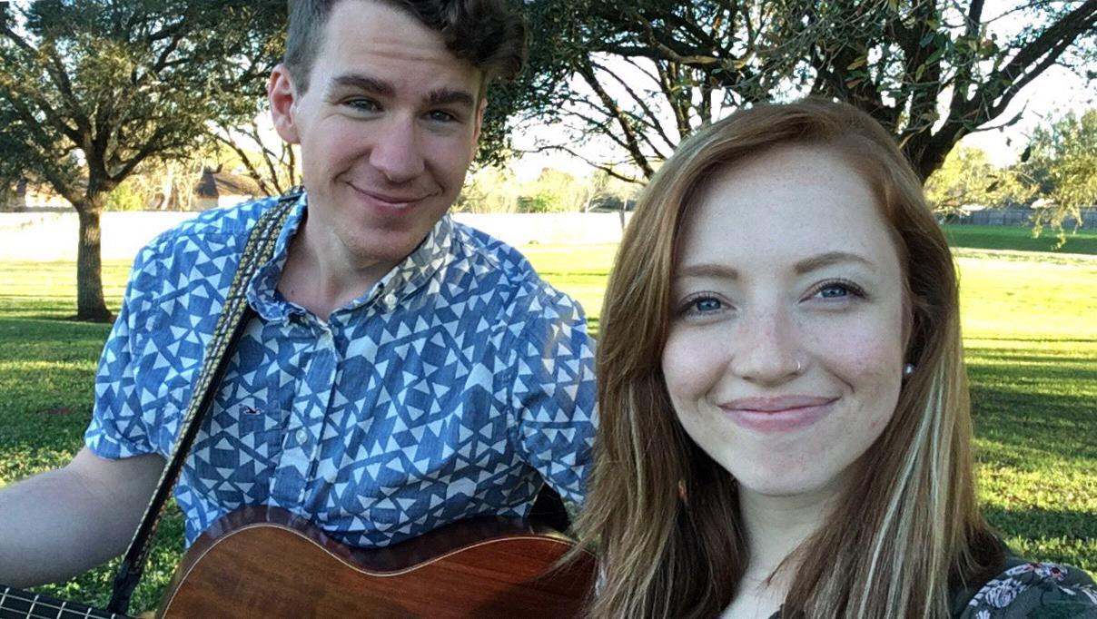 A quick selfie during a video shoot of us doing what we love to do most; playing and singing together!
