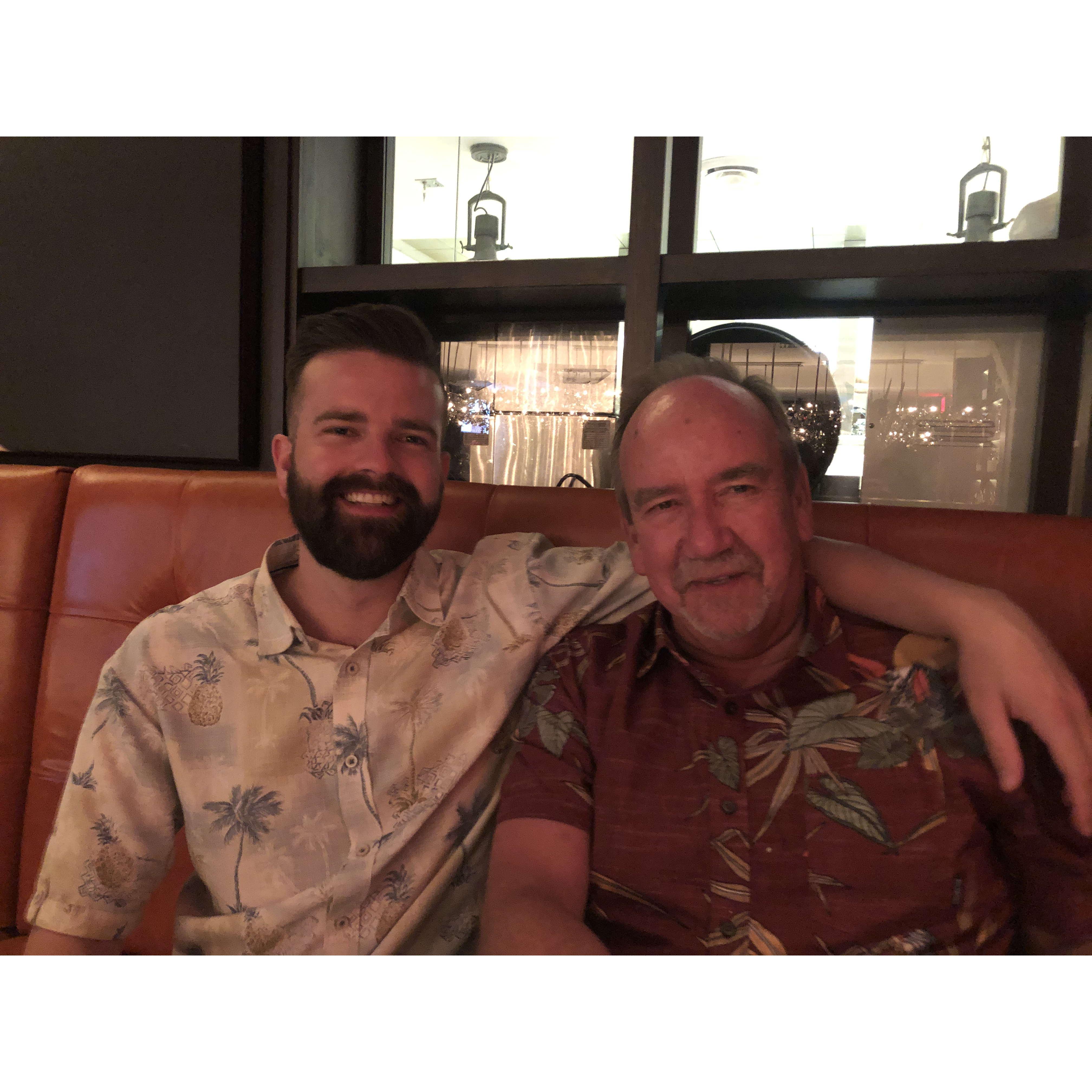 John & his dad. He hinted to John & Nicole many a time at this dinner that he wants grandkids, and asked about a ring + wedding plans!