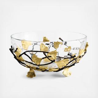 Golden Ginkgo Glass Bowl