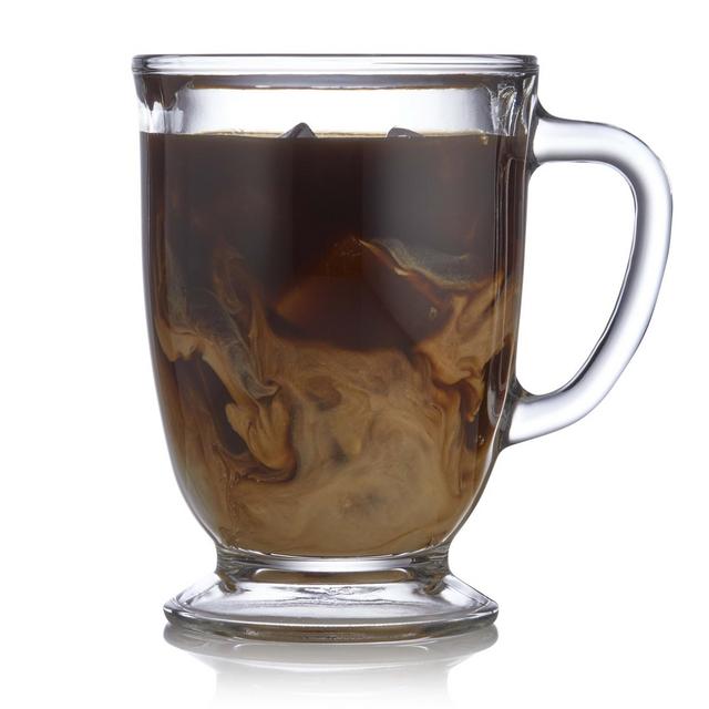 Libbey Kona Glass Coffee Mugs, 16-ounce, Set of 6