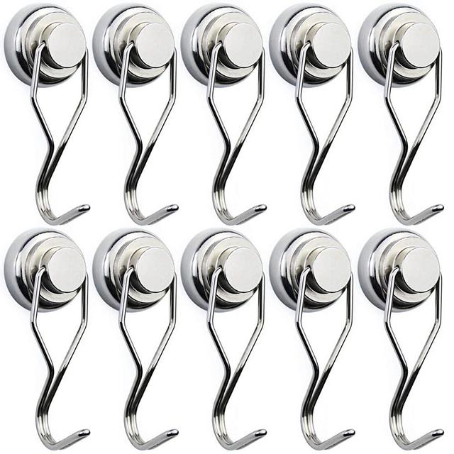 Swivel Swing Magnetic Hook New Upgraded, Refrigerator Magnetic Hooks ,Strong Neodymium Magnet Hook, Perfect for Refrigerator and Other Magnetic Surfaces,Pack of 10