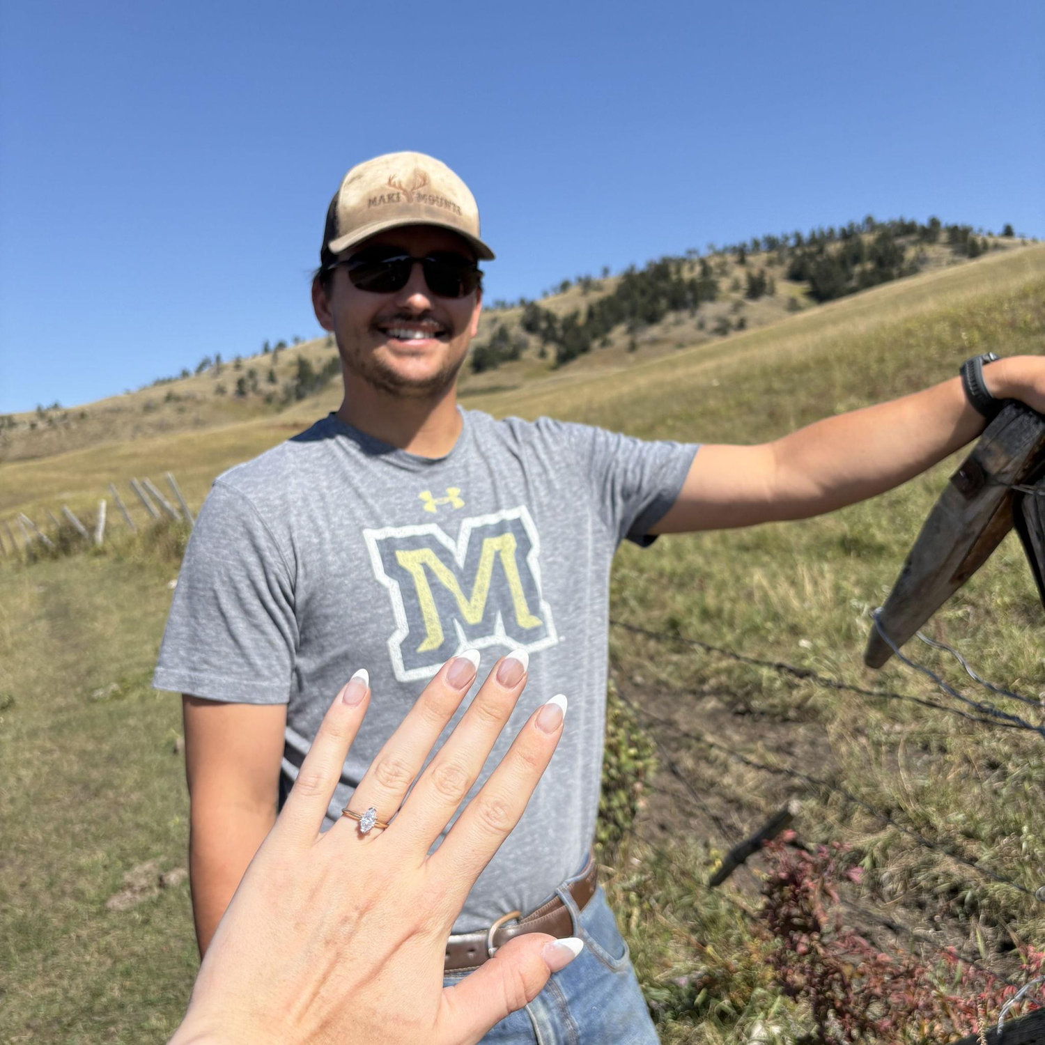 Proposal day after chasing yearlings and a quick hike