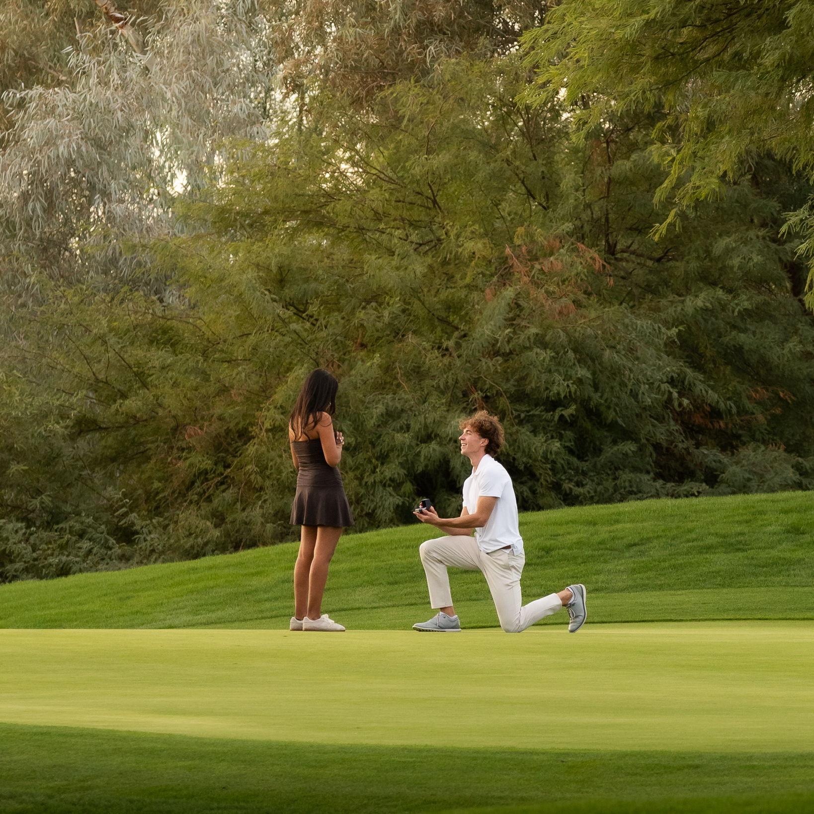 On November 16, 2025, what I thought was just another golf date turned into the surprise of a lifetime. On the 18th hole, Keegan got down on one knee and asked me to marry him.