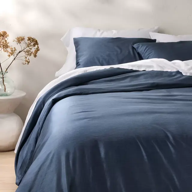 King Rayon from Bamboo Duvet Set Dark Mineral Blue - Casaluna™