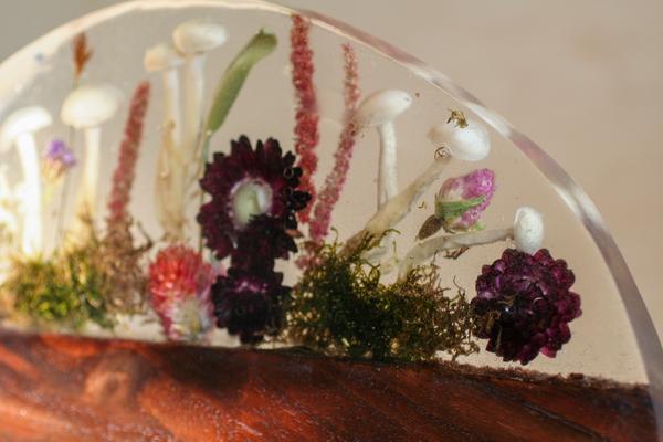 Floral Resin Cutting Board