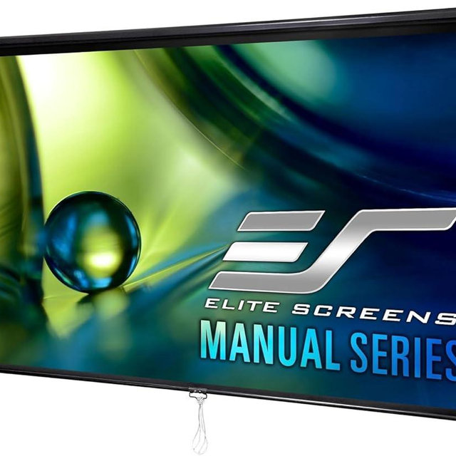 Elite Screens Manual Series, 150-INCH 16:9, Pull Down Manual Projector Screen with AUTO LOCK, Movie Home Theater 8K / 4K Ultra HD 3D Ready, 2-YEAR WARRANTY, M150UWH2