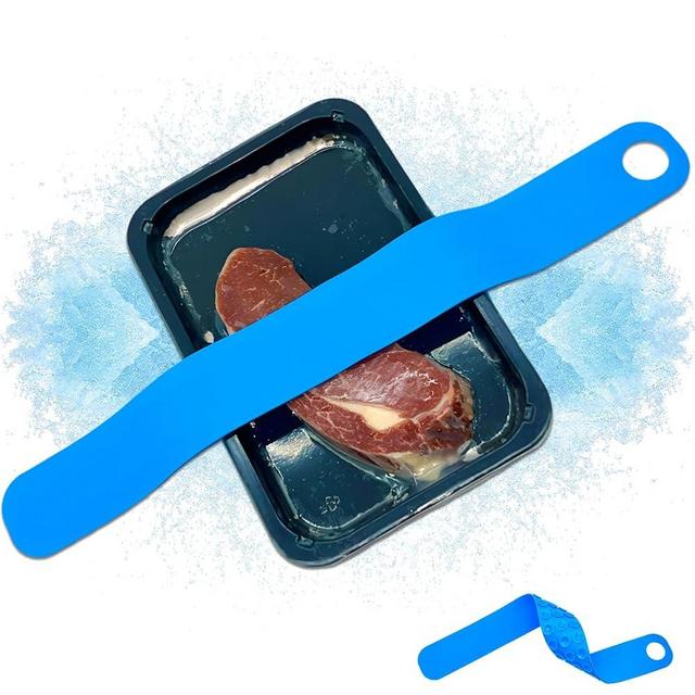 Thaw Belt, Silicone Sink Thawing Fixator Belt, Longer Faster & Safer Defrosting Belt for Frozen Meat Fruit and Vegetable, Thaws in Minutes Instead of Hours, Super Suction, no Heat Required (Blue)