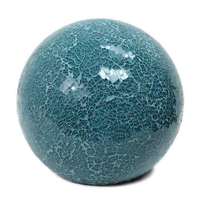 Simple Designs LT3302-TEL 1 Light Mosaic Stone Ball Table Lamp, Teal