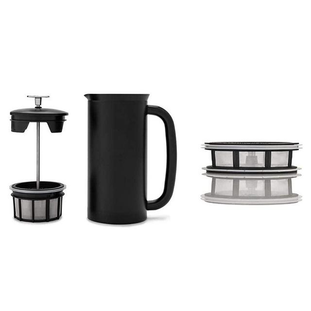 ESPRO P7 Double Walled Stainless Steel Insulated Coffee French Press + Tea Micro-Filter, 32 Ounce, Matte Black