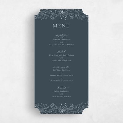 Blue Ticket Wedding Menu - Vanora