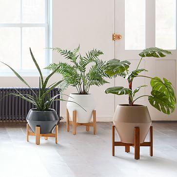 Ilya Turned Wood Planter (White)