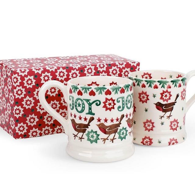 Christmas Joy Robins 2015 Set of 1/2 Pint Mugs (Gift Boxed)