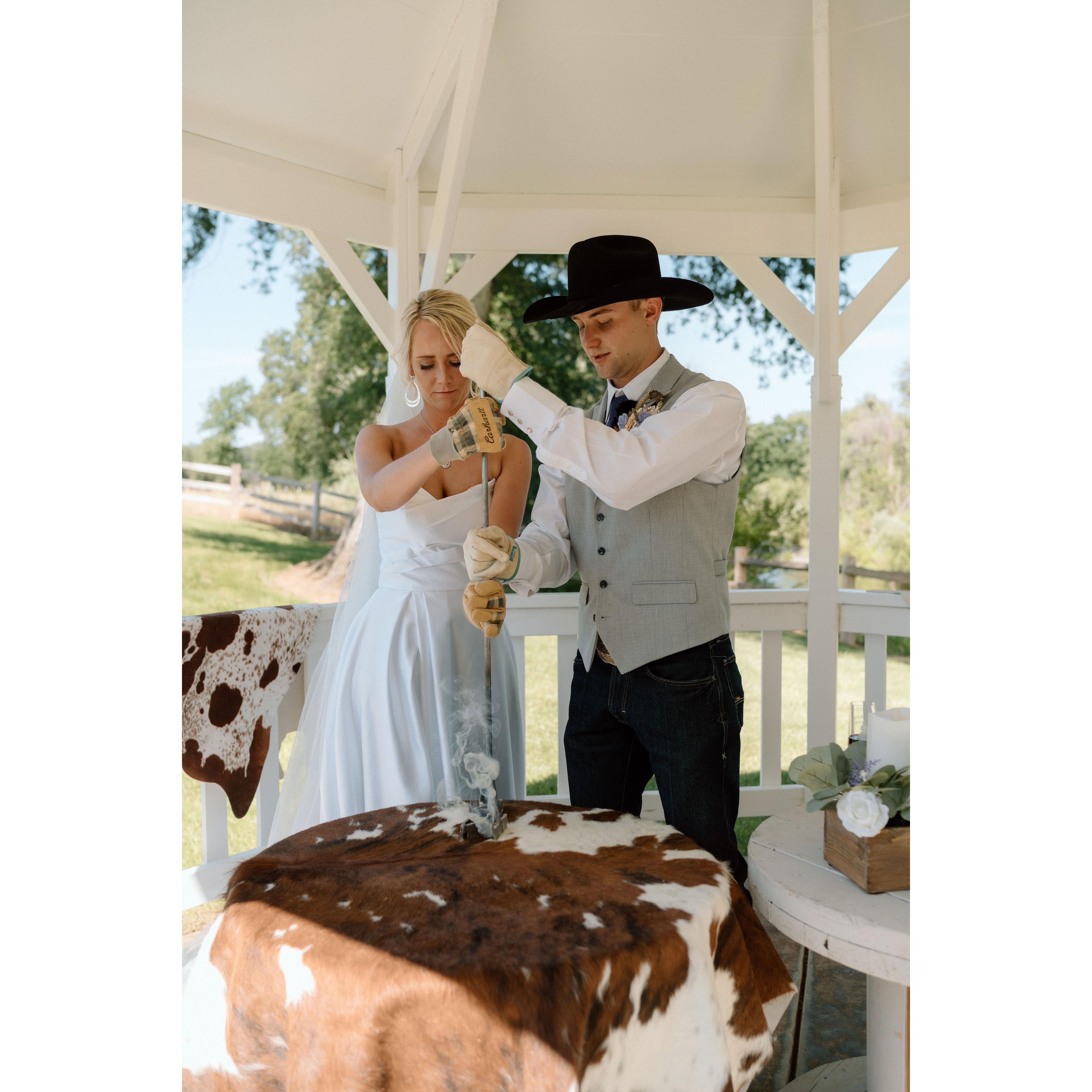 During our ceremony we branded a hide together with our new brand.