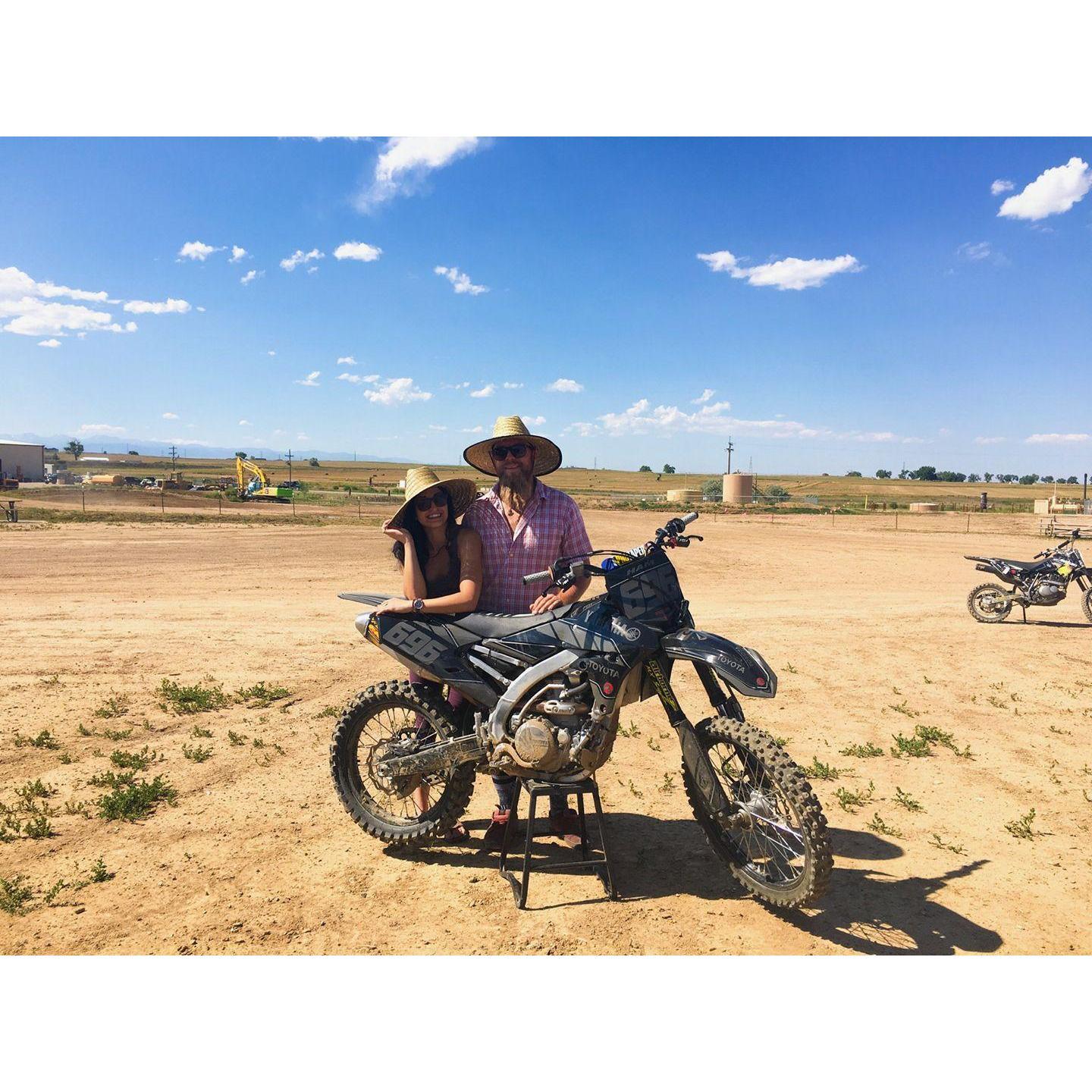 Morgan's happy haven and Natasha's favorite place to watch him fly around on his bike each weekend