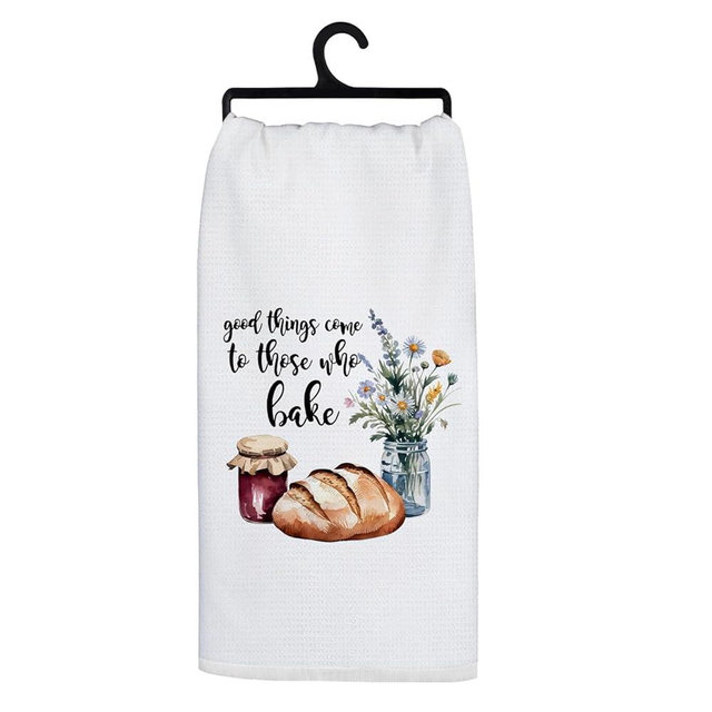 Koesus Retro Baking Gifts Kitchen Towels, Funny Baking Gifts for Bakers Decorative Hand Towels, Good Things Come to Those Who Bake Decor Dish Tea Towels for Kitchen, 16x24 Inch