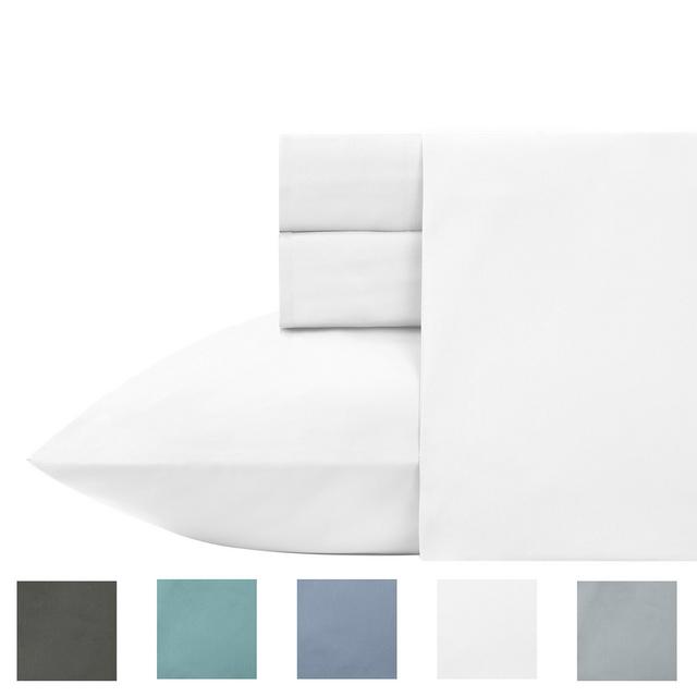 4 Piece Cotton Blend Sheet Set - Luxury 700 Thread Count (Queen, Pure White) Bed Sheets - Fade, Wrinkle Resistant, Sateen Weave, Bedsheets With Deep Pocket By California Design Den