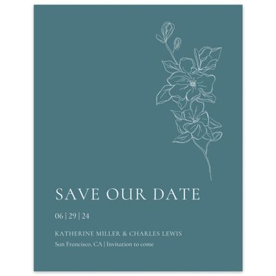 Teal, Blue Wedding Digital Save the Date - Ahlers Portrait