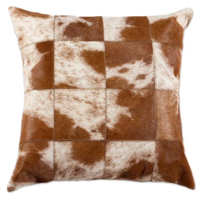 Torino Patchwork Salt & Pepper Square Throw Pillow