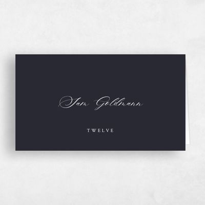 Ebony, Black Wedding Place Card - Edera