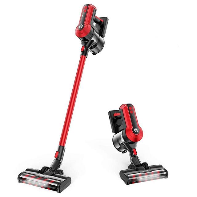 MOOSOO Cordless Vacuum, 300W Powerful Stick Vacuum, 5 Stages Filtration System, 35 mins Runtime, 4-in-1 Vacuum Cleaner for Hard Floor Carpet Pet Car