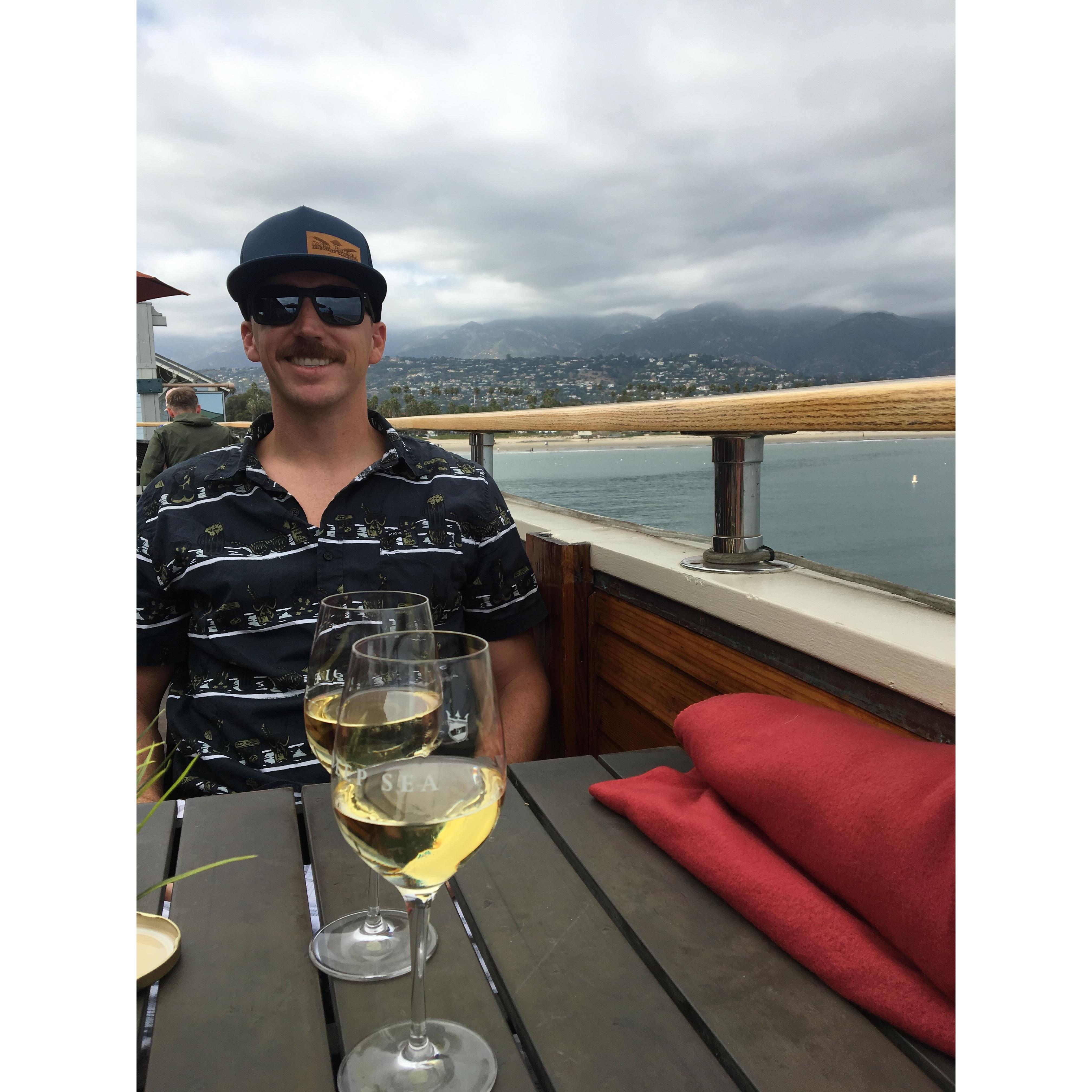 wine tasting at Stearns Warf in Santa Barbara