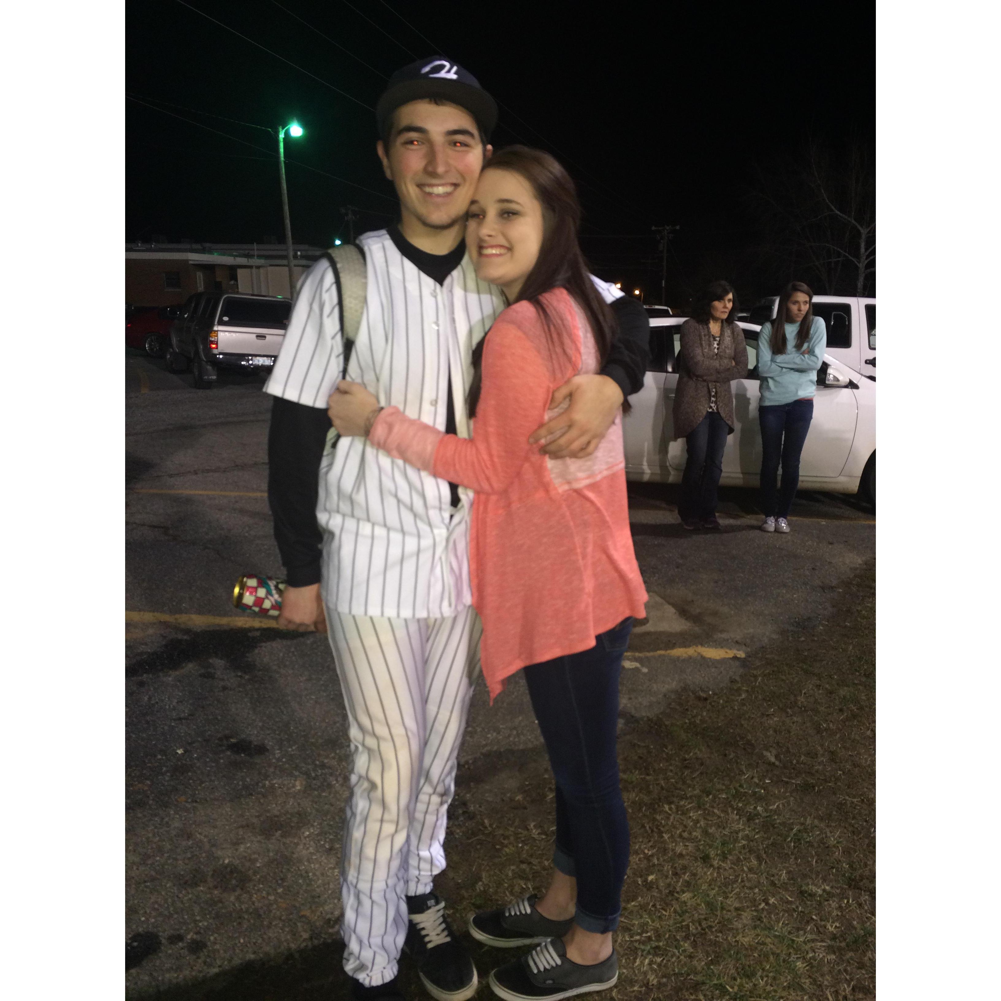 Our very first picture together on the day we "officially" became a couple- 03/12/2015.
