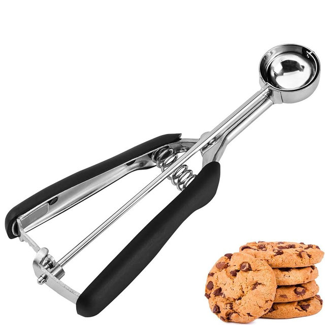 JUNADAEL J Mini Cookie Scoop #100, 2 Teaspoons/ 10 ml (1/3 oz) Cookie Dough Scoop, Cookie Scoops for Baking, Comfortable Grip, Non-Slip
