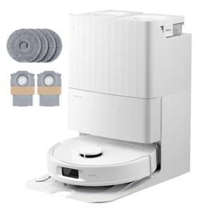 Roborock - Qrevo Series Robot Vacuum & Mop with Multifunctional Dock, 10,000Pa Suction, Anti-Tangle Brush, Self-Emptying - White