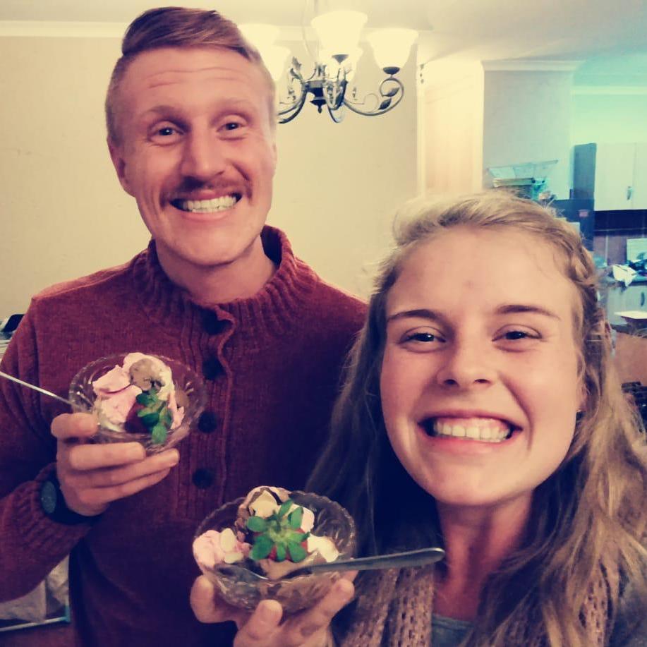 Our first official date. (Can you tell by our nervous smiles?).