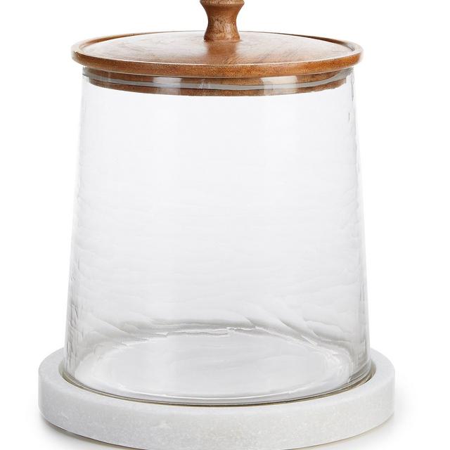 Large Southern LivingGlass Canister with Marble Stone