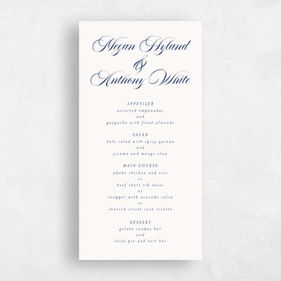 Beige Wedding Menu - Jessenia