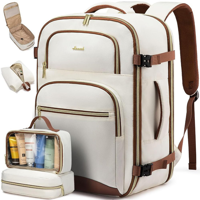 LOVEVOOK Travel Essentials Carry on Backpack 40L Travels Backpack for Women,Waterproof TSA Personal Item Travels Bag Airline Flight Approved,Large Carry on Luggage Laptop Backpack with Packing Cubes