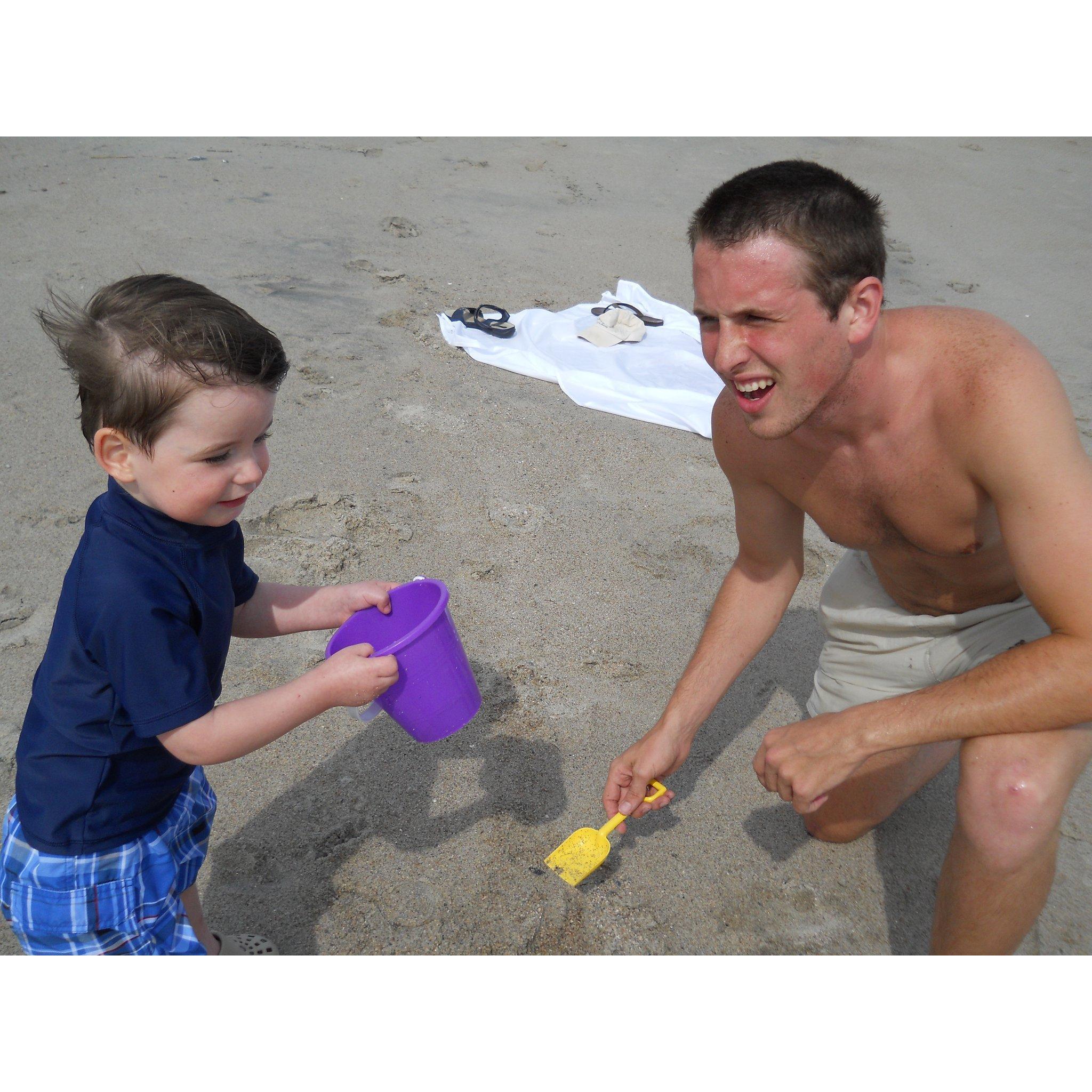 Liam & Paxson at the beach
