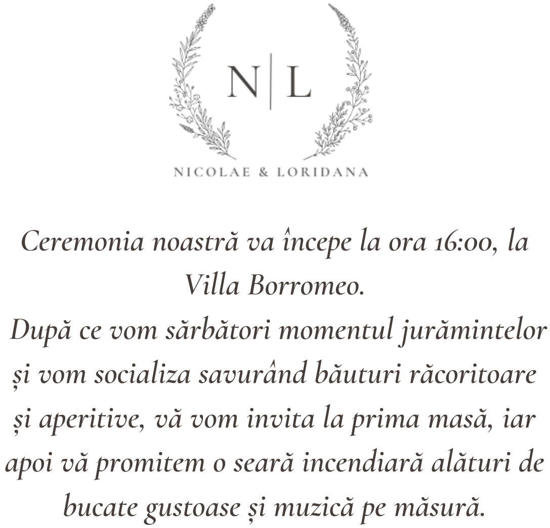 The Wedding Website of Loridana Roman and Nicolae Ciobanu