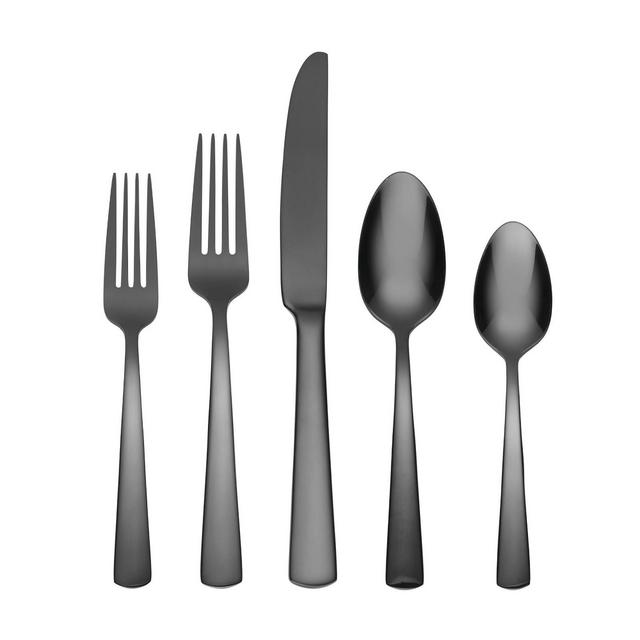 Oneida 20pc Stainless Steel Aptitude Glossy Midnight Flatware Set