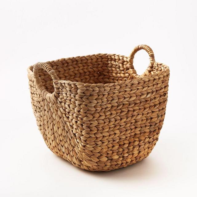 Curved Seagrass Basket, Curved Handle Baskets, Natural, S/2