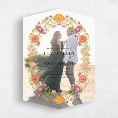 Purple Diamond Wedding Invitation - Isolde Photo Foil