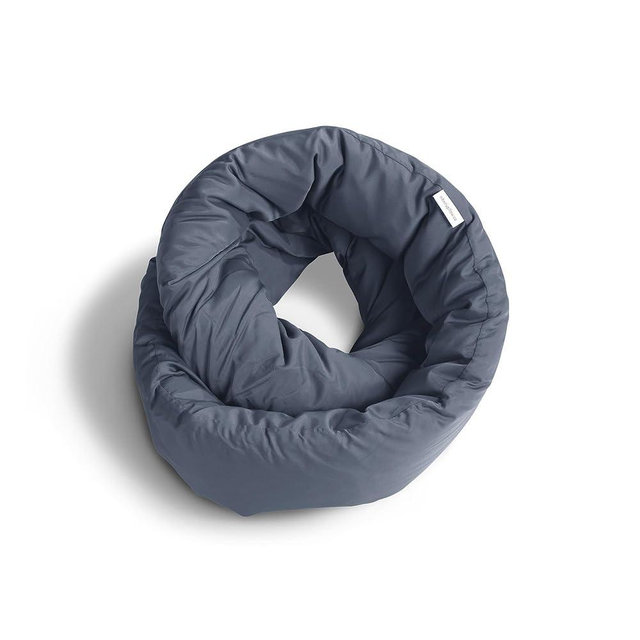 Huzi Infinity Pillow - Travel Neck Pillow - Versatile Soft 360 Support Scarf - Machine Washable - Home Travel Flight Road Trips Airplane Sleeping (Midnight Grey)