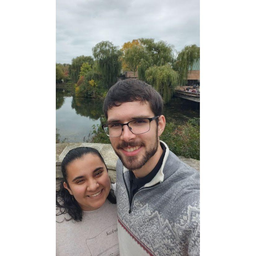 We take our first solo trip together to visit Chicago. This was taken at the Botanical Gardens