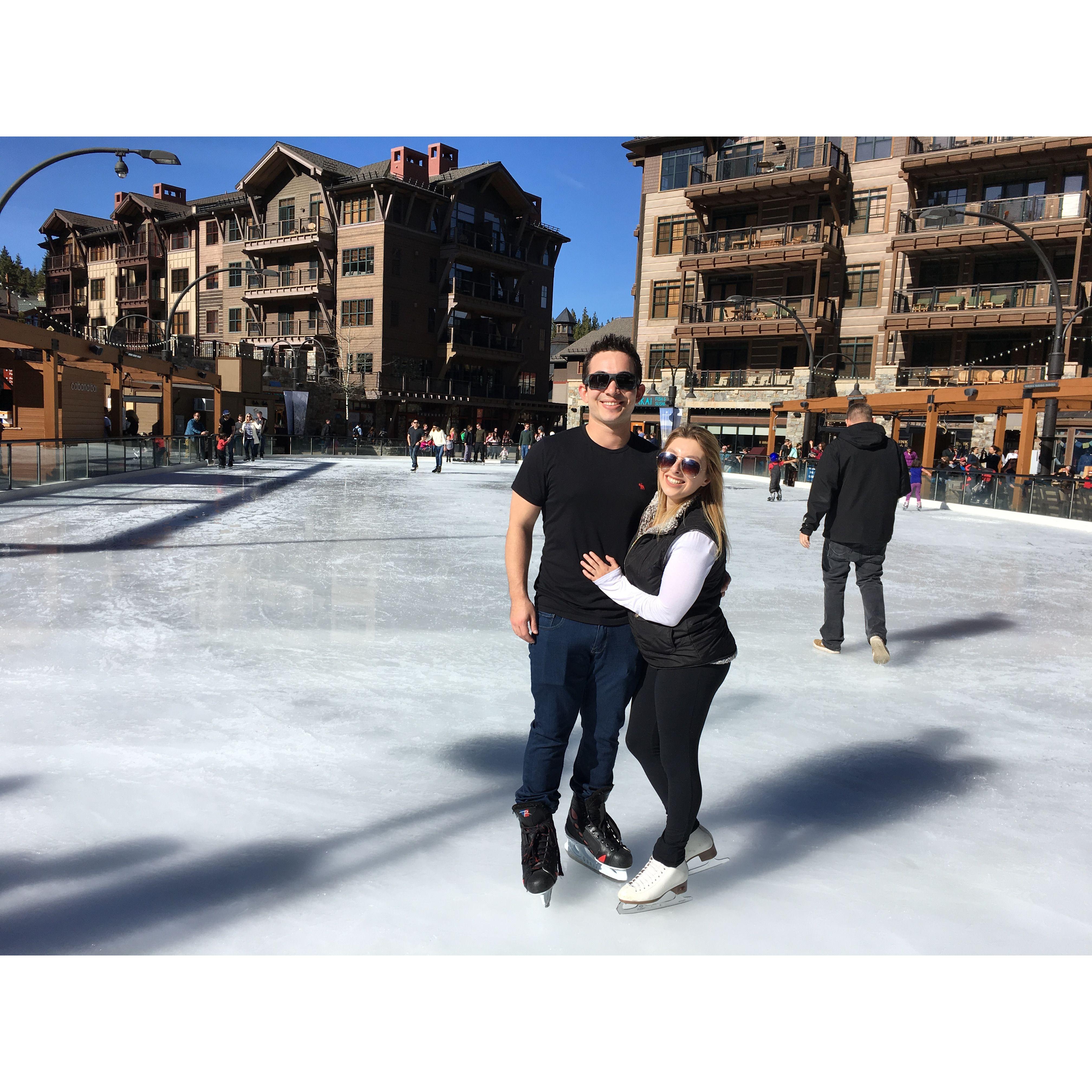 Jacob trying not to fall whilst ice skating!