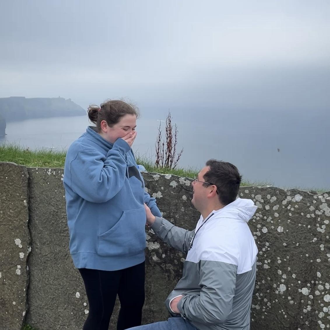 Lucci proposing at the Cliffs of Moher in Ireland!