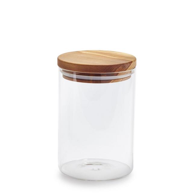 Glass Canister with Olivewood Lid, 48 oz.