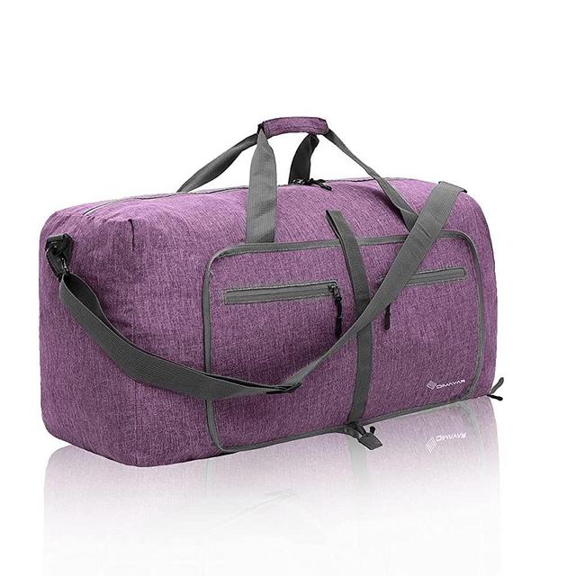 Duffel Bag 65L Packable Duffle Bag with Shoes Compartment Unisex Travel Bag Water-Resistant Duffle Bag(Dark Purple,65L)
