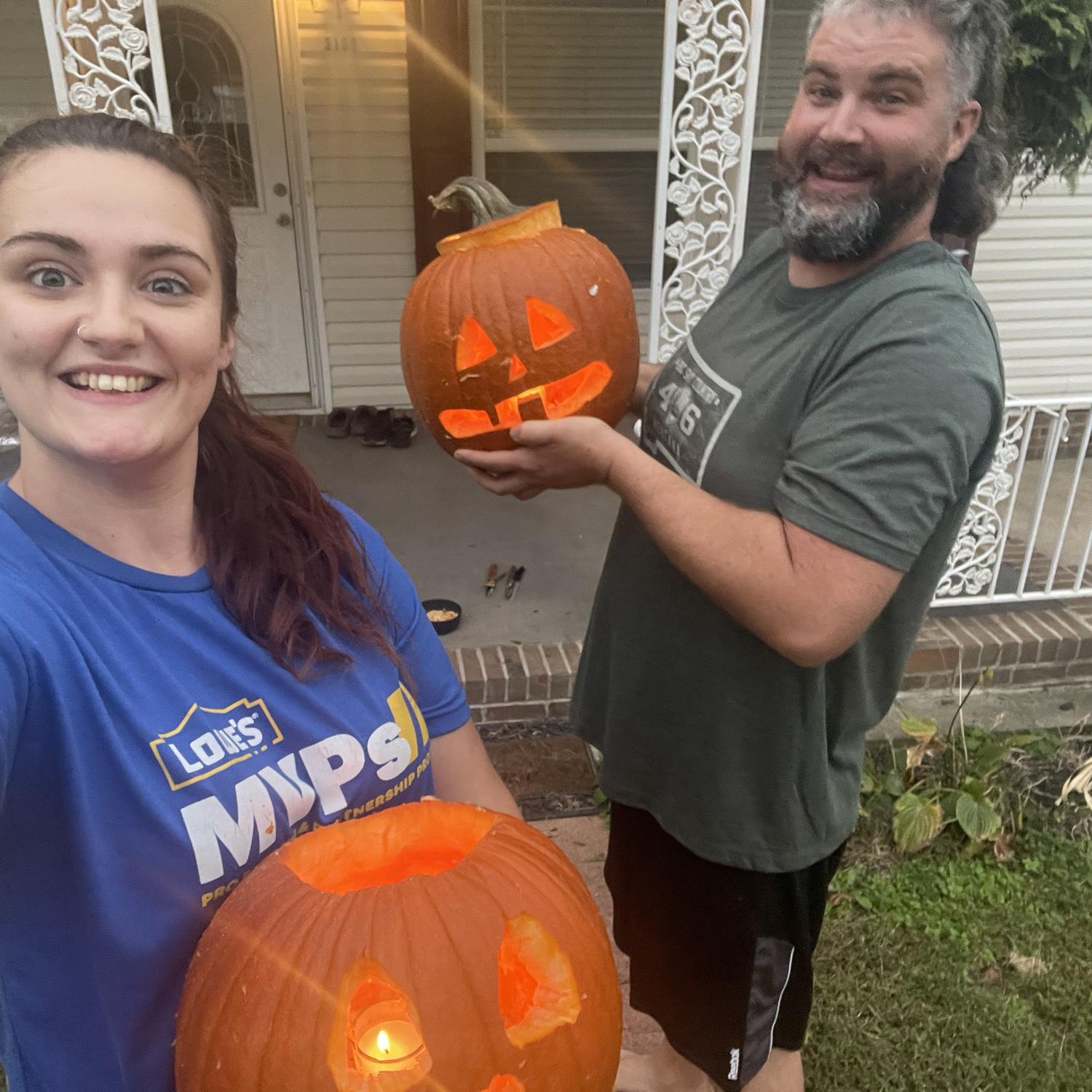 Our first time carving pumpkins together