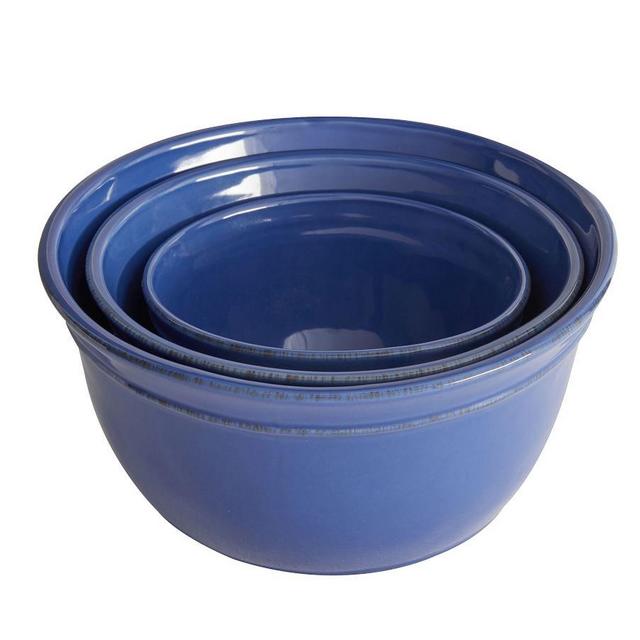 Cambria Stoneware Mixing Bowls, Set of 3 - Ocean