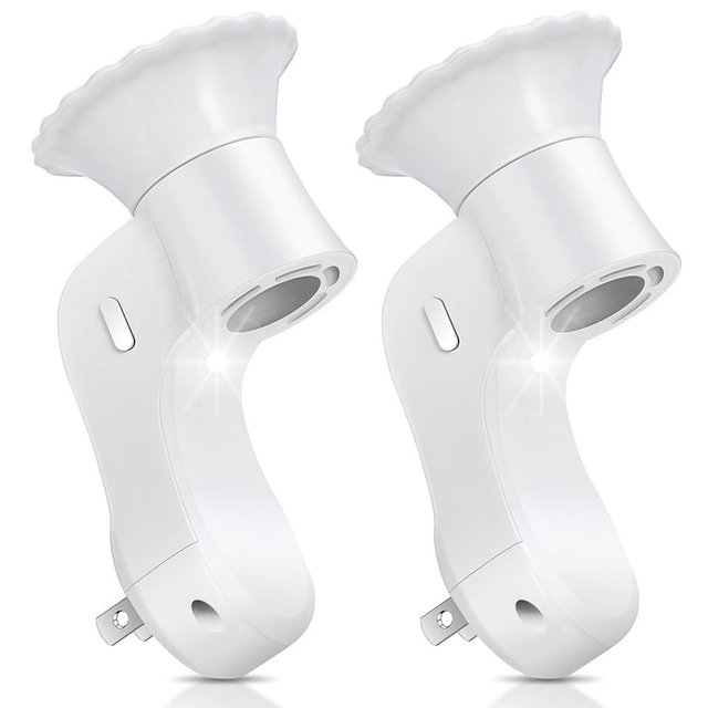 [Update] 2PCS Wall Fragrance Plug in with Light Compatible with Bath and Body Works WallFlower Fragrance, Scent Controller Plug in Essential Oil Diffuser Plugs into The Wall(Fragrance Plug only)