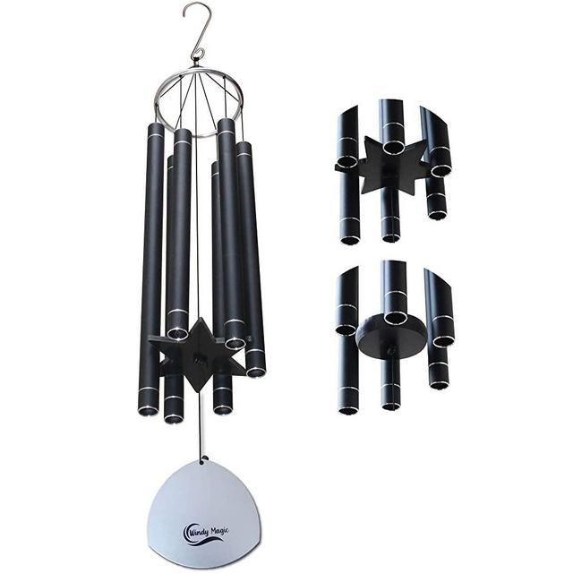 WINDY MAGIC Outdoor Wind Chimes - Large Wind Chimes for Outside Deep Tone. 36 in, Unique Design, Hand Tuned Chimes for Outdoors, Soothing & Relaxing Low Tone Sound